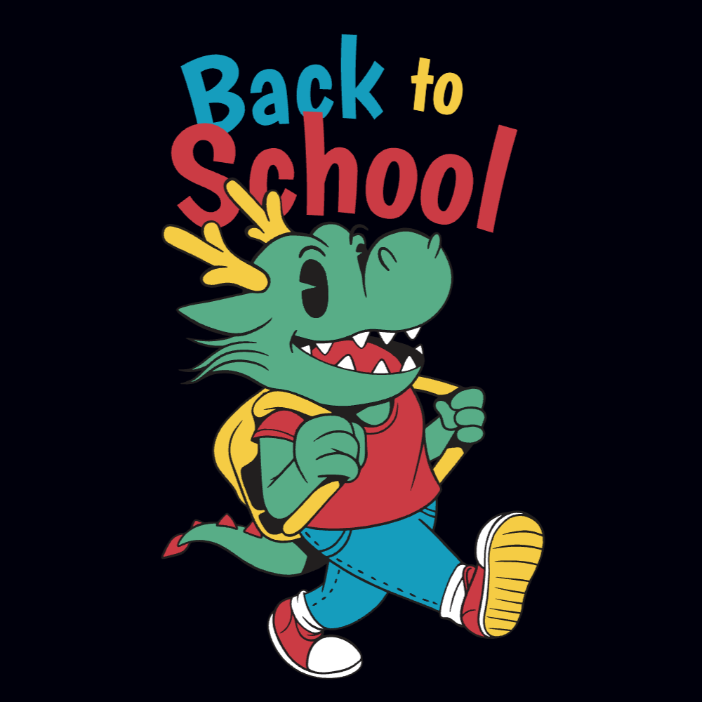 Back to school dragon editable t-shirt template | Create Designs