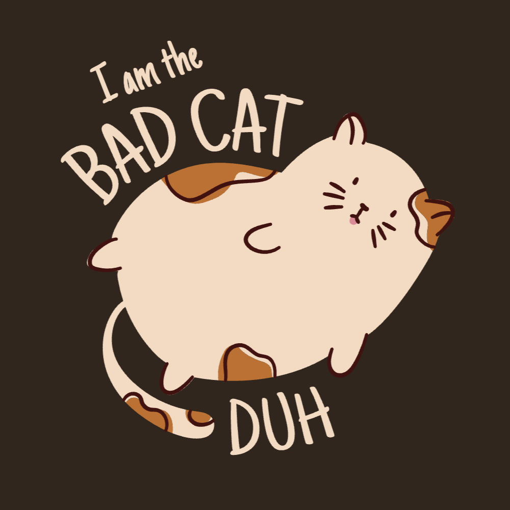 Bad cat editable t-shirt template | Create Merch