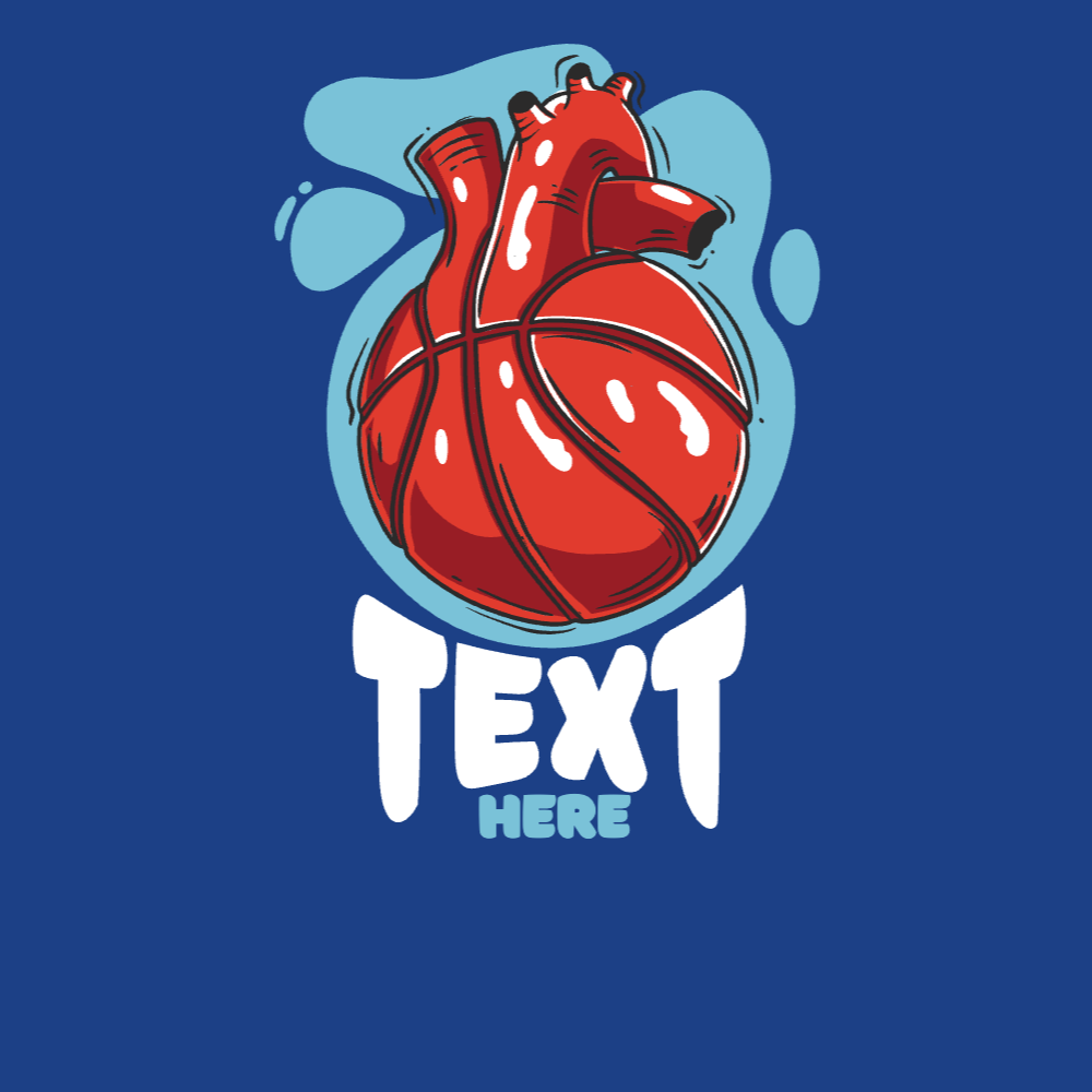 Basketball ball heart editable t-shirt template | Create Merch