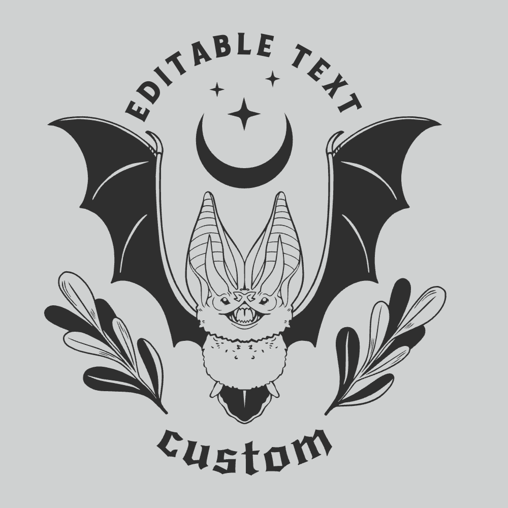 Bat and moon editable t-shirt template | T-Shirt Maker