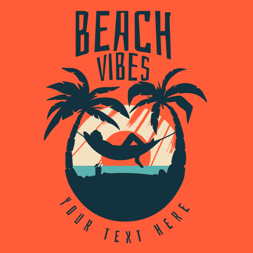 Beach hammock editable t-shirt template | T-Shirt Maker