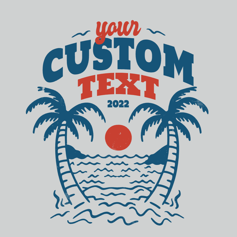 Beach palm trees editable t-shirt template
