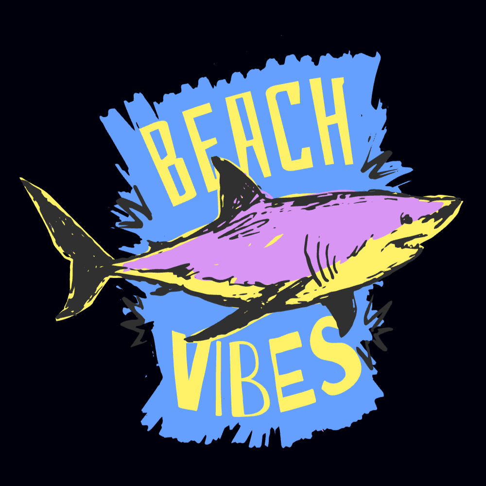 Beach shark editable t-shirt template | Create Designs