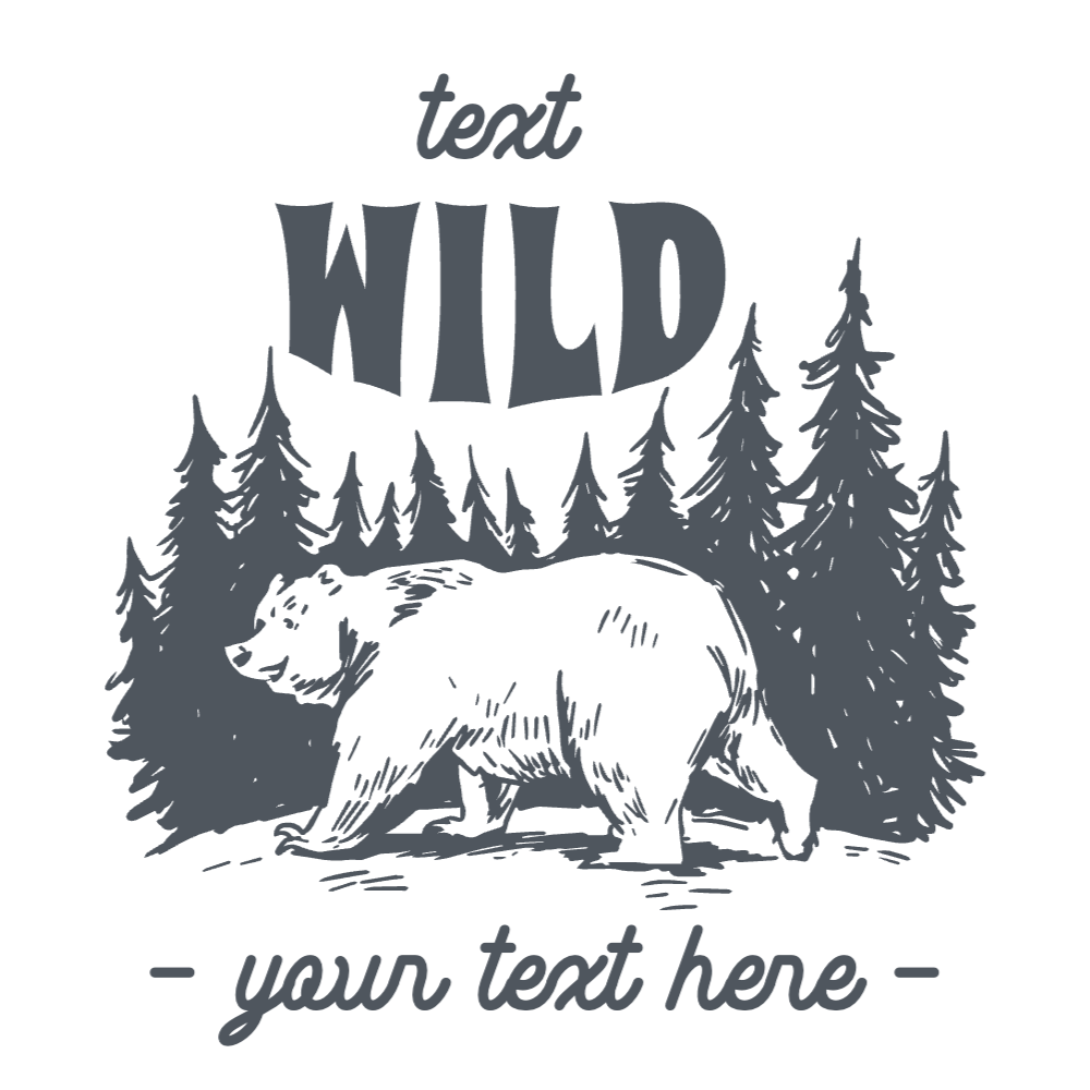 Bear in the forest editable t-shirt template | Create Designs