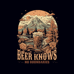 Beer in landscape editable t-shirt design template