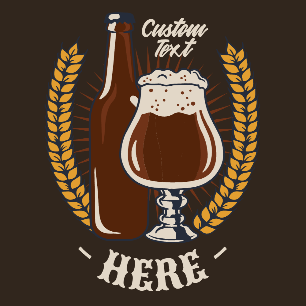 Beer bottle badge editable t-shirt template | Create Online