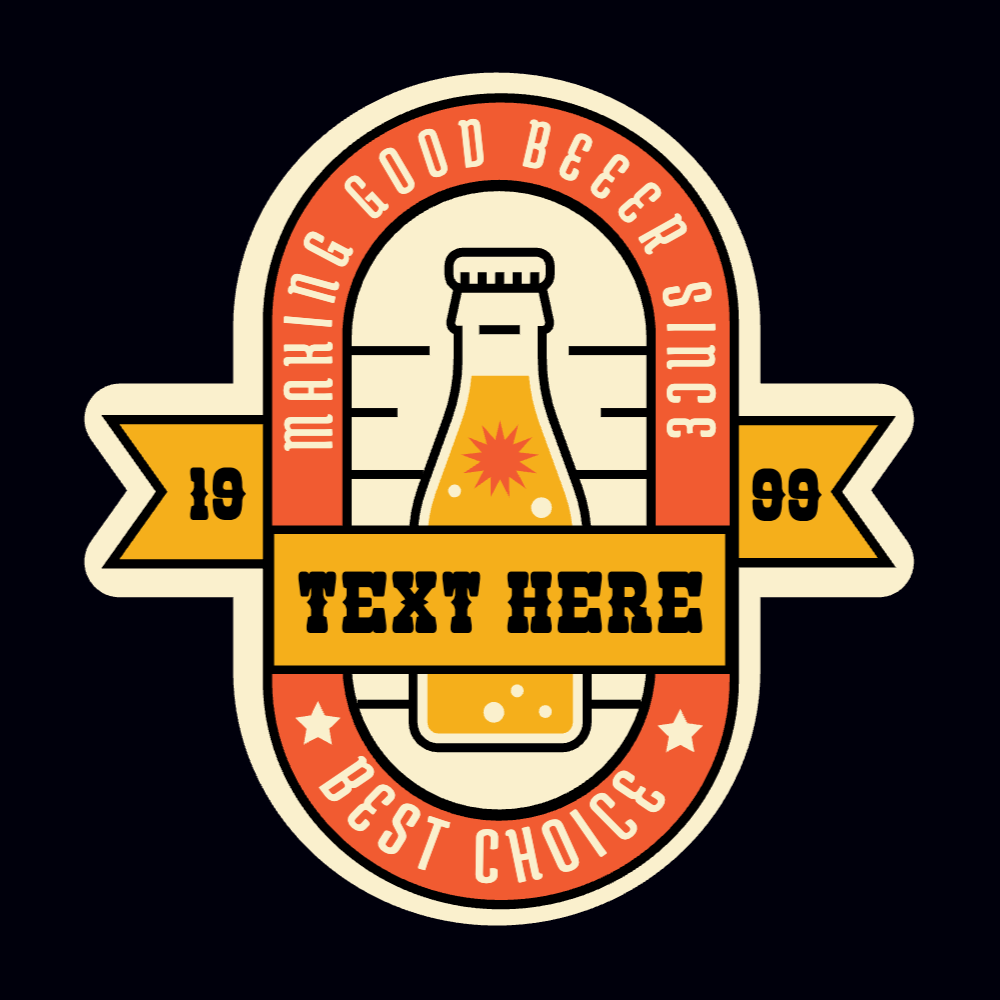 Beer bottle badge editable t-shit template | T-Shirt Maker