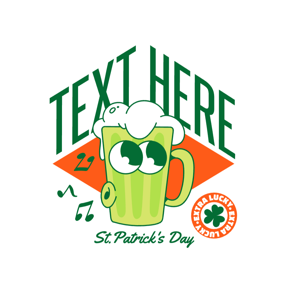 Beer cartoon St Patricks editable t-shirt template