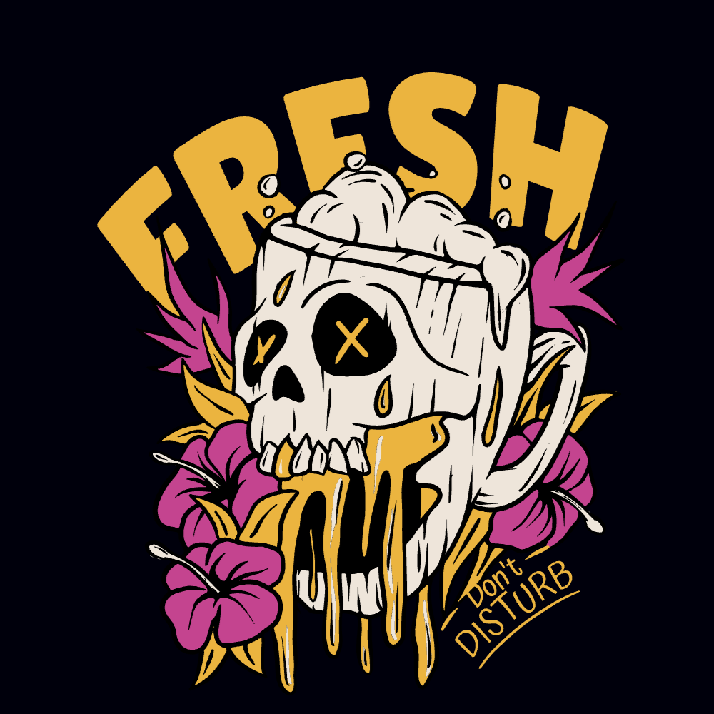 Beer skull editable t-shirt template