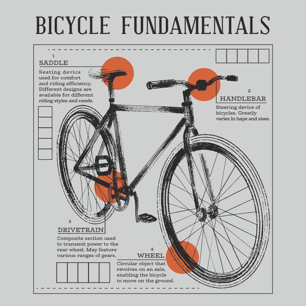 Bicycle fundamentals t-shirt template editable | Create Merch Online