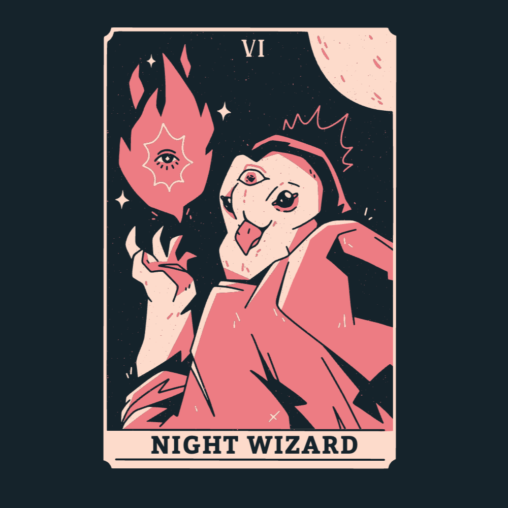 Bird wizard tarot card t-shirt template editable | Create Merch Online