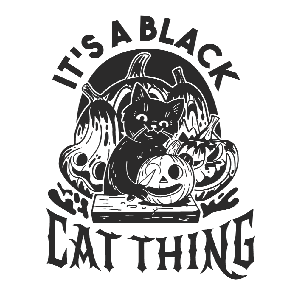 Black cat thing editable t-shirt template | Create Online