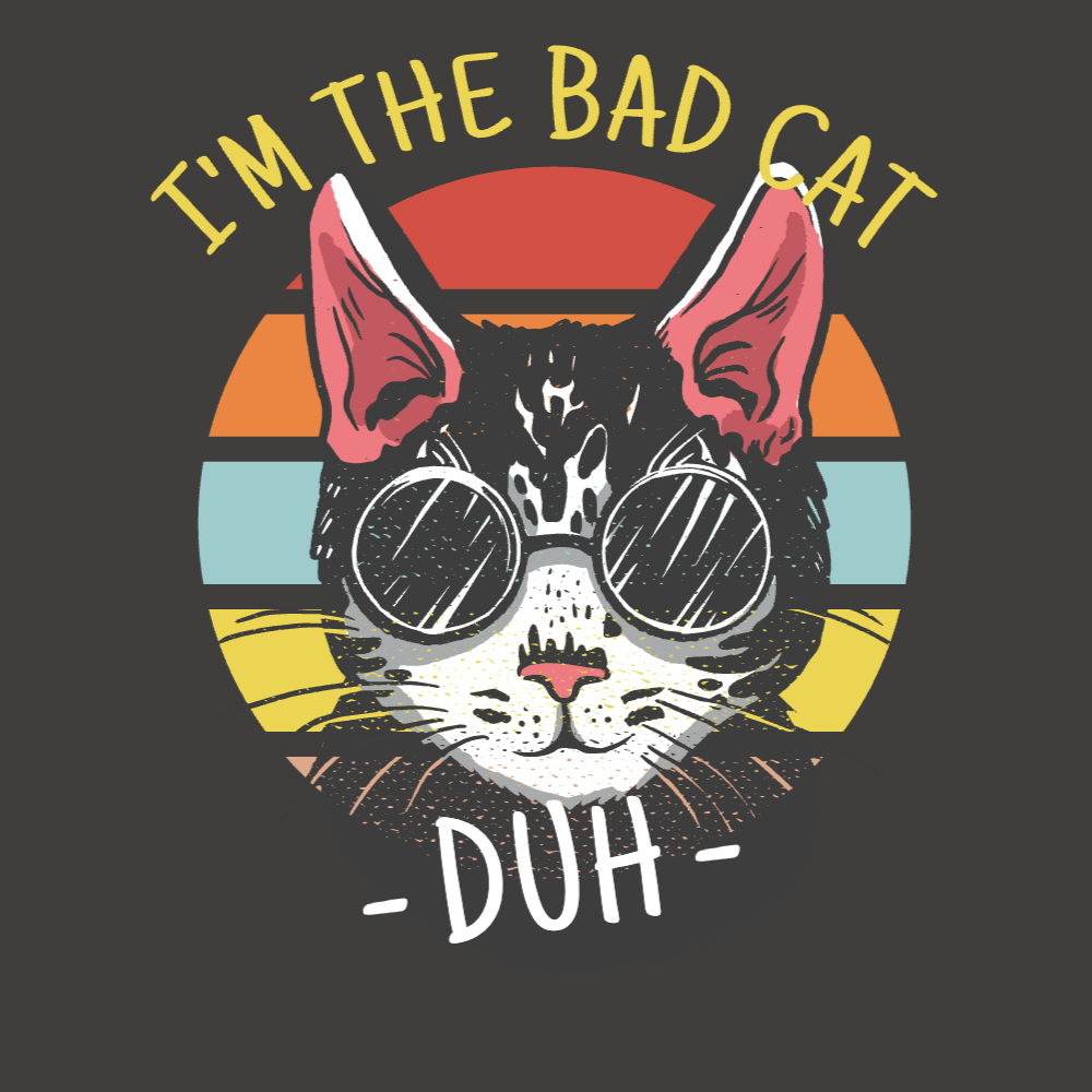 Black cat with glasses editable t-shirt template | T-Shirt Maker