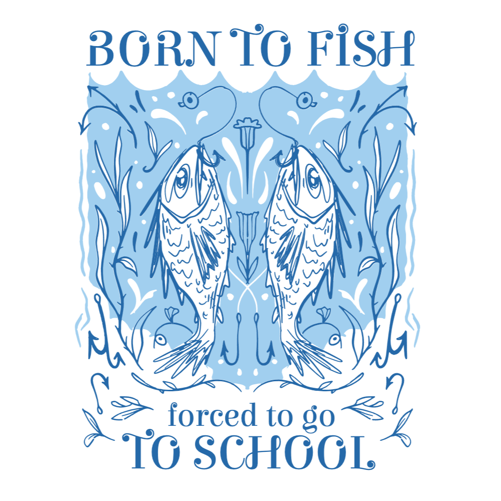 Blue fishes editable t-shirt template