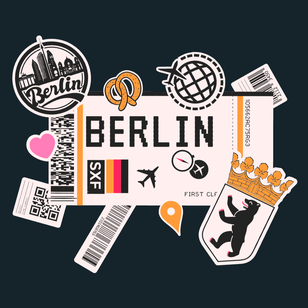 Boarding Pass Berlin editable t-shirt template | T-Shirt Maker
