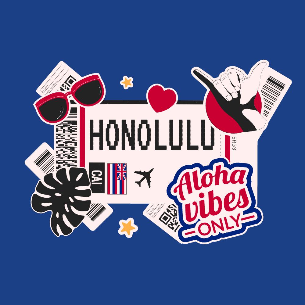 Boarding Pass Honolulu editable t-shirt template | Create Online