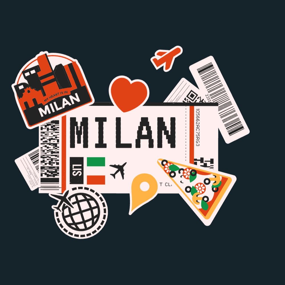 Boarding Pass Milan editable t-shirt template | Create Online