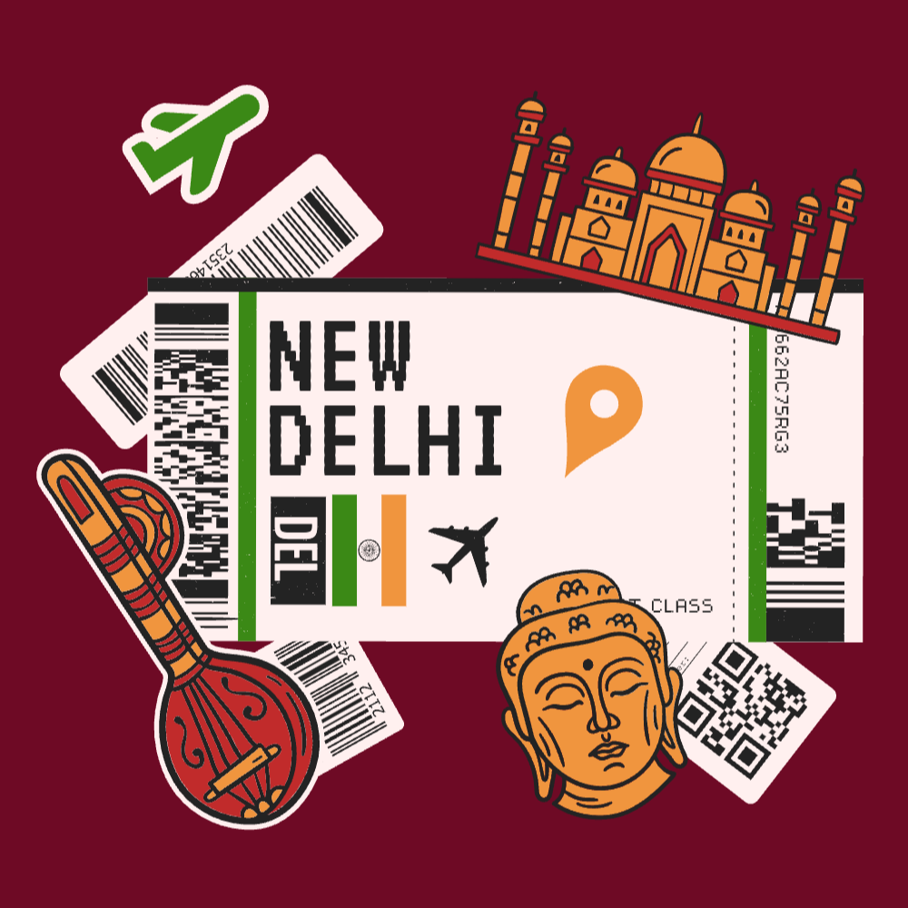 Boarding Pass New Delhi editable t-shirt template | Create Merch Online