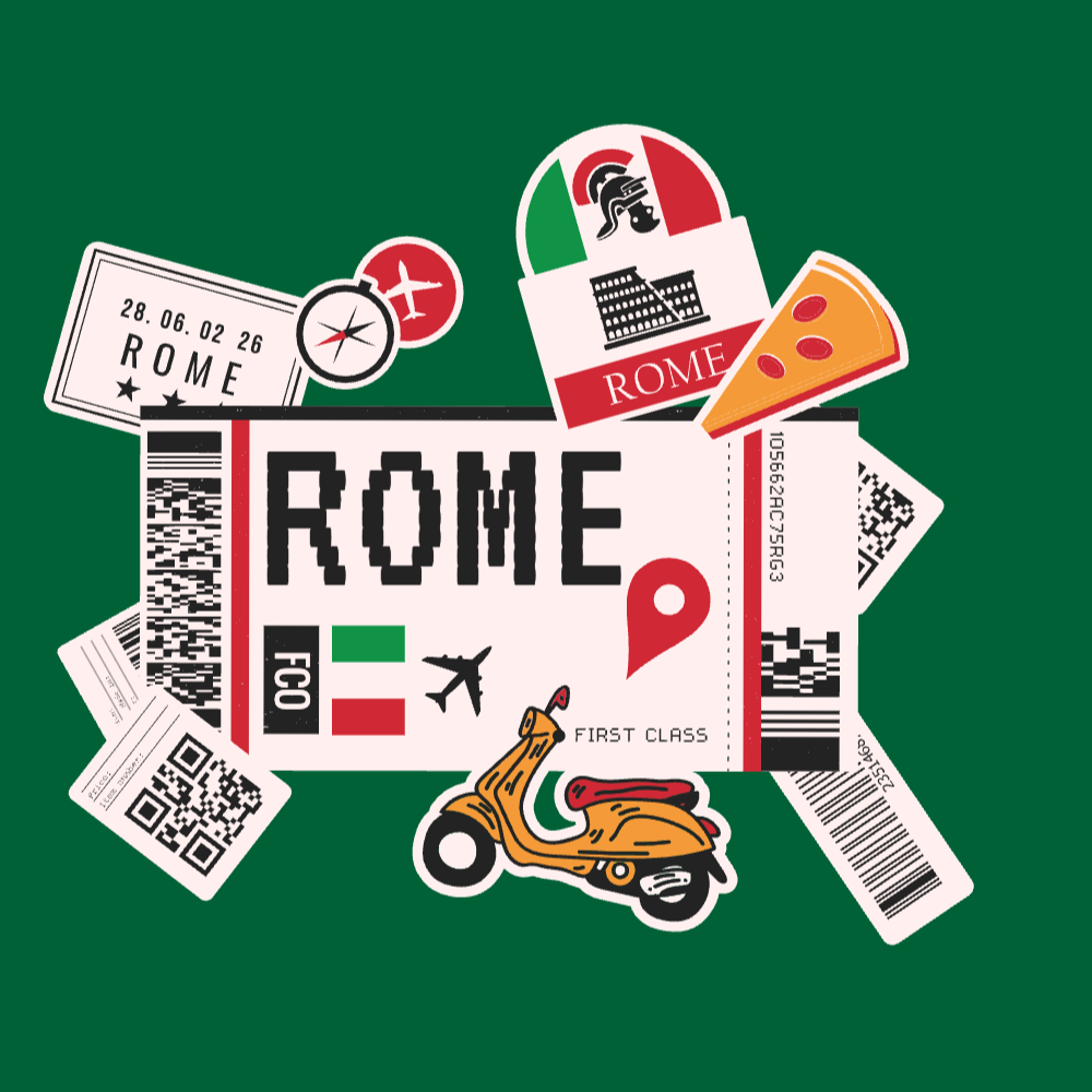 Boarding Pass Rome editable t-shirt template | Create Merch