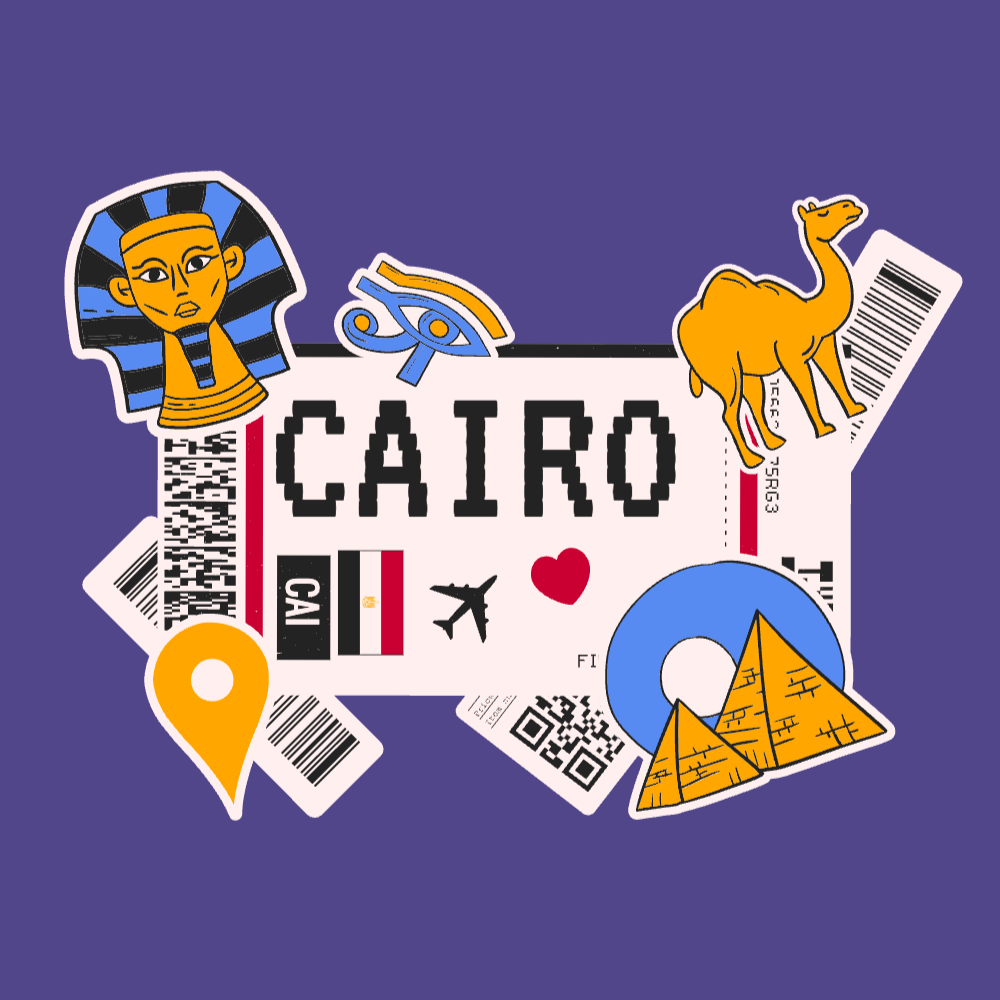 Boarding pass Cairo editable t-shirt template | Create Online