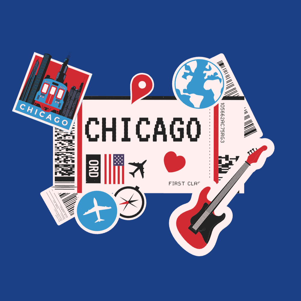 Boarding pass Chicago editable t-shirt template | T-Shirt Maker