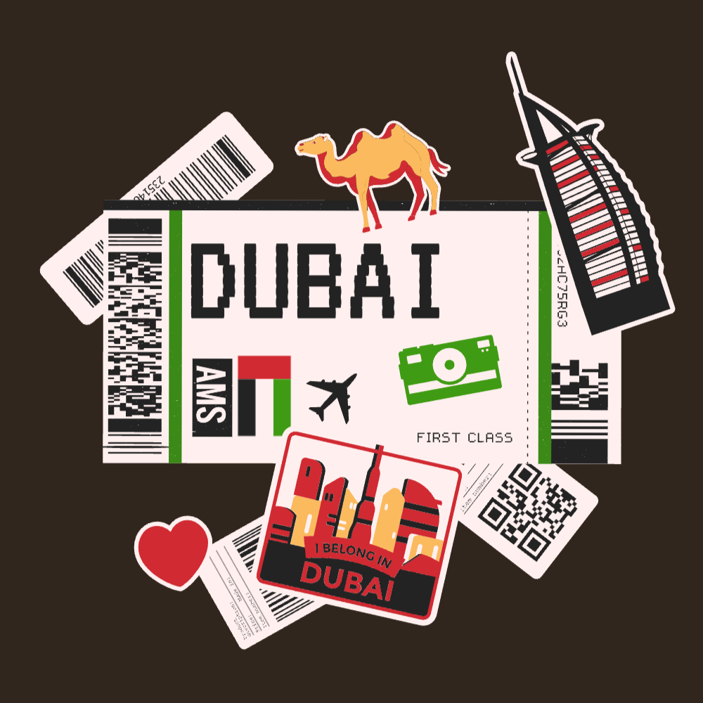 Boarding pass Dubai editable t-shirt template | Create Designs