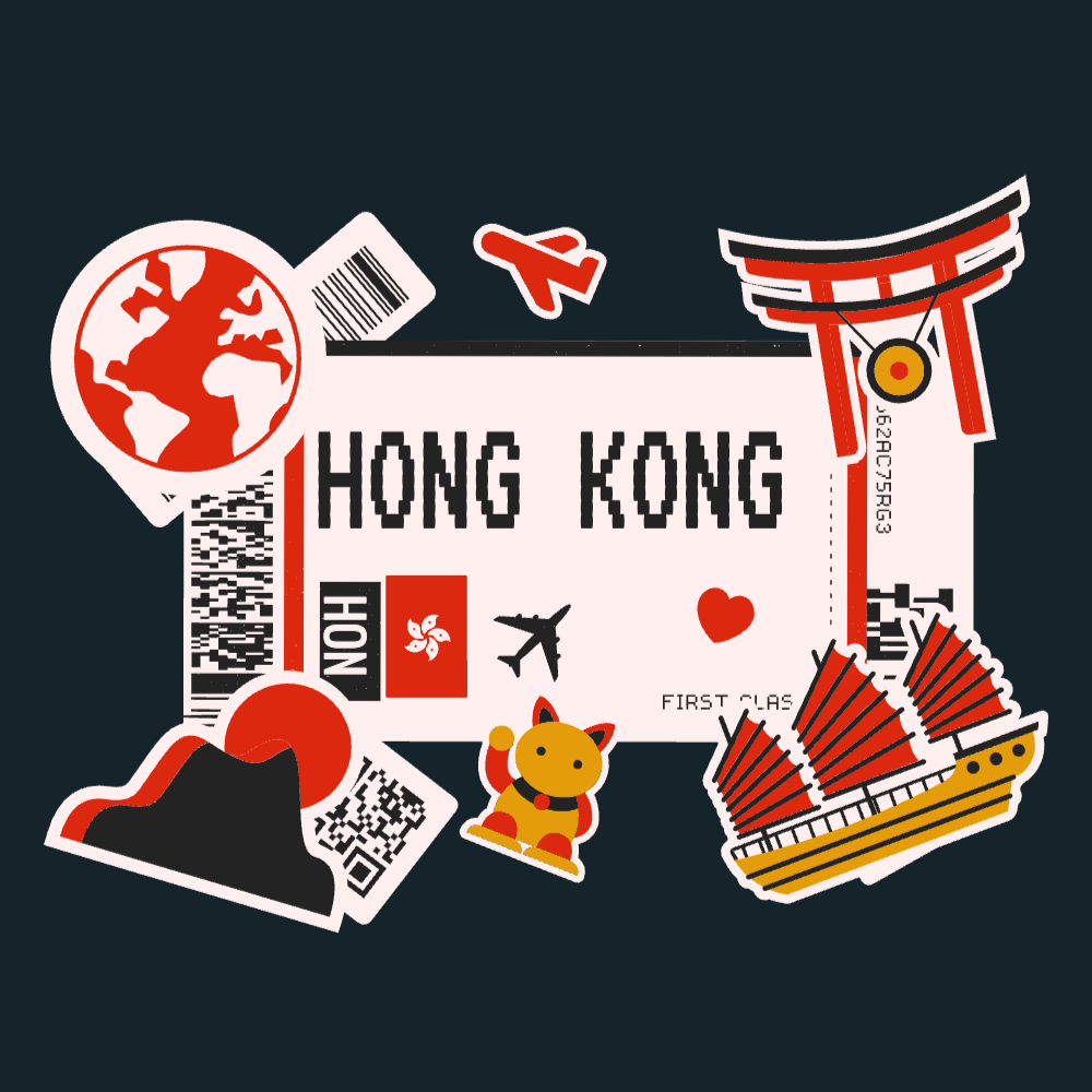 Boarding pass Hong Kong editable t-shirt template | T-Shirt Maker