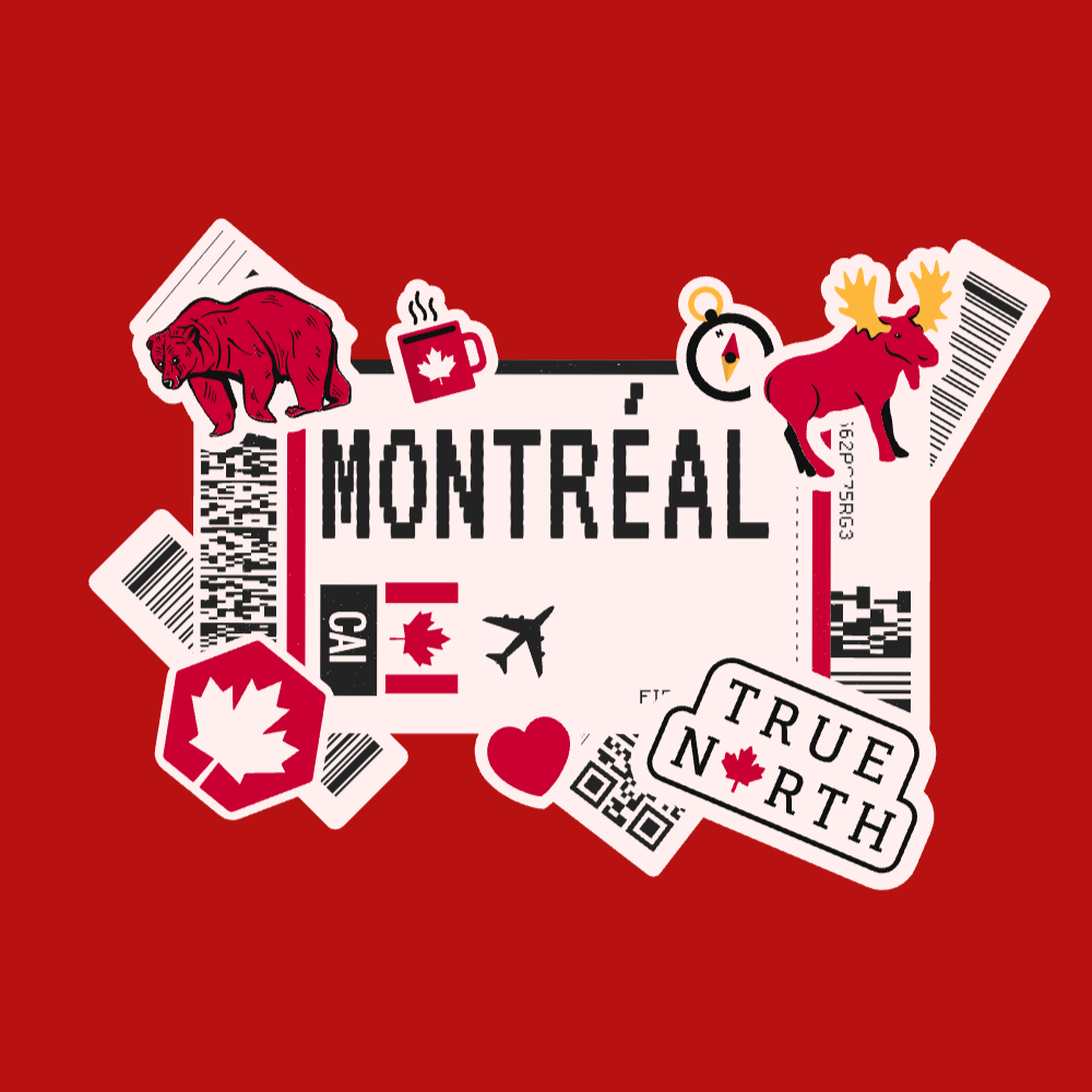 Boarding pass Montreal editable t-shirt template | T-Shirt Maker