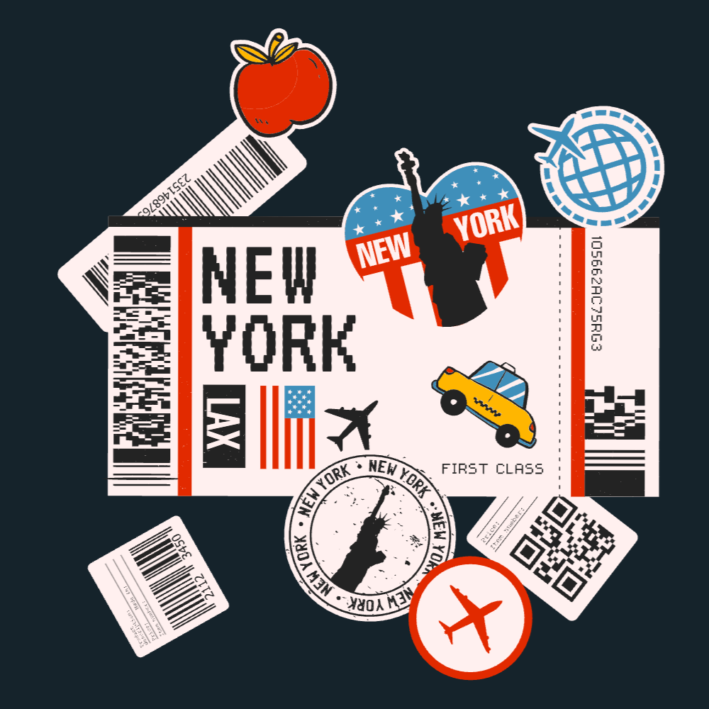 Boarding pass New York editable t-shirt template | Create Designs