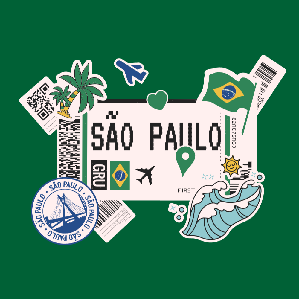 Boarding pass Sao Paulo editable t-shirt template | Create Merch