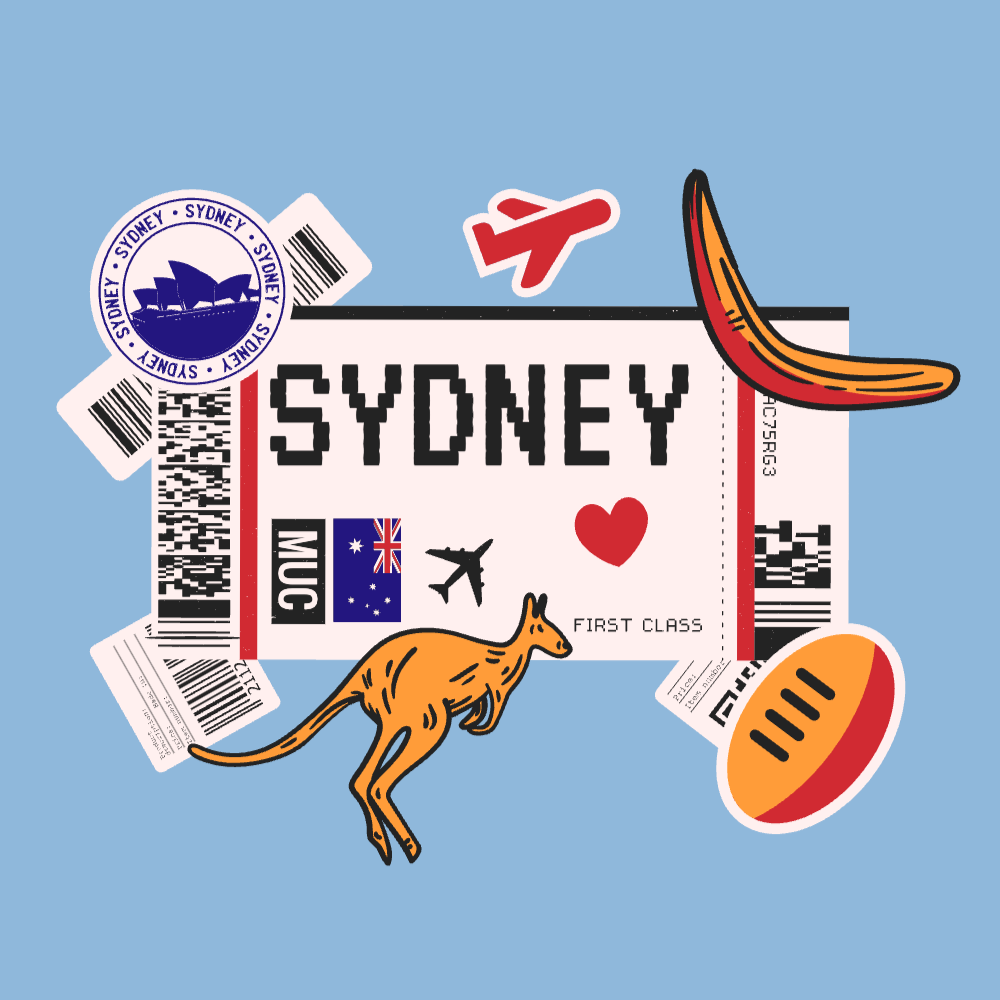 Boarding pass Sydney editable t-shirt template | Create Online