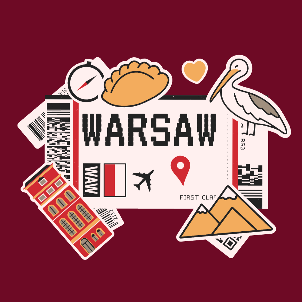Boarding pass Warsaw editable t-shirt template | Create Online