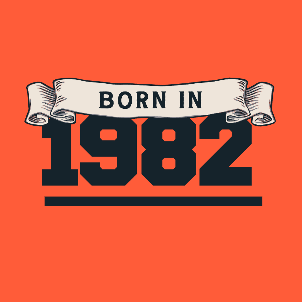 Born in 1982 editable t-shirt template | Create Online