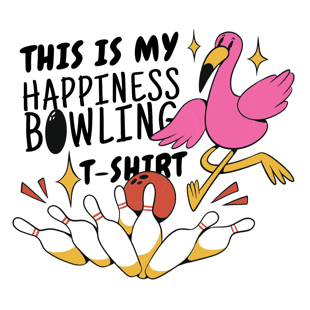 Bowling flamingo editable t-shirt template | T-Shirt Maker