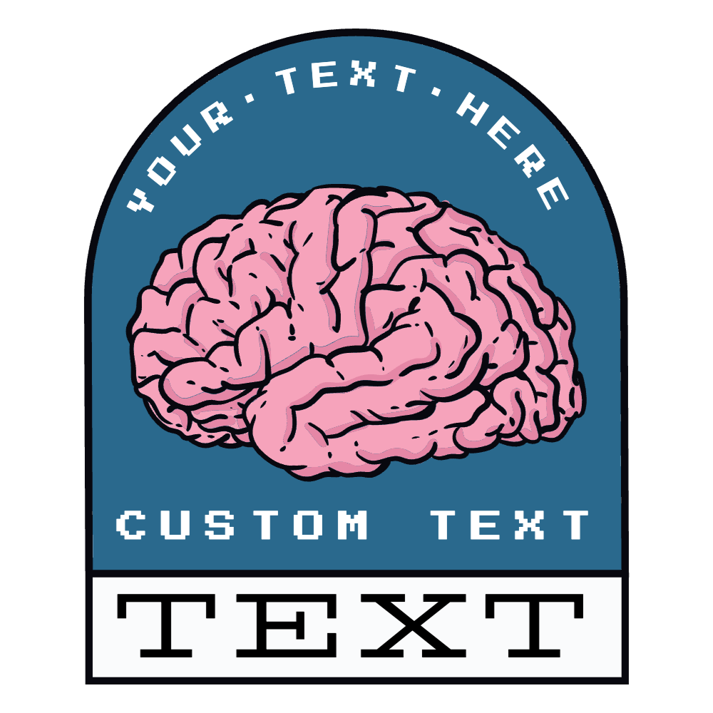 Brain color stroke badge editable t-shirt template | T-Shirt Maker