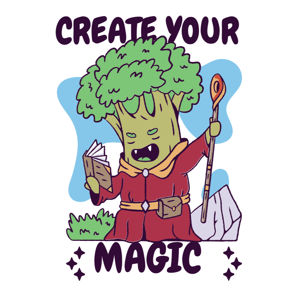 Broccoli magician editable t-shirt template | Create Online