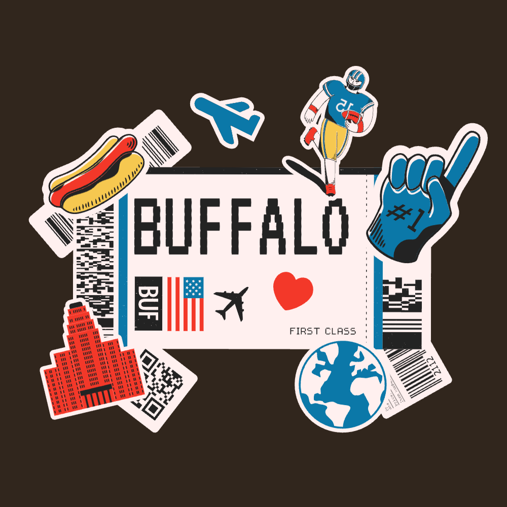 Buffalo boarding pass editable t-shirt template | Create Online