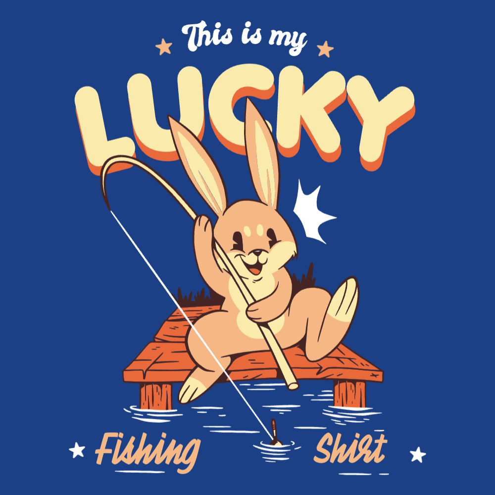 Bunny fishing editable t-shirt template | T-Shirt Maker