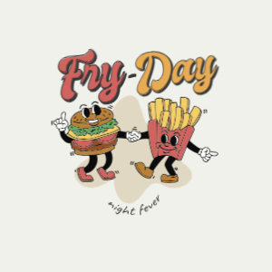 Burger and fries friends t-shirt template