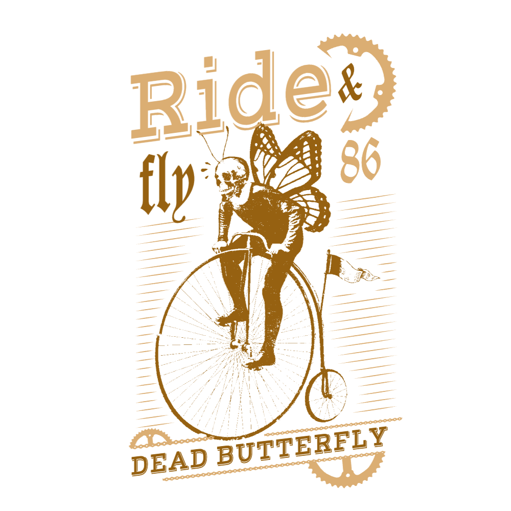 Butterfly riding bike editable t-shirt template | Create Merch Online