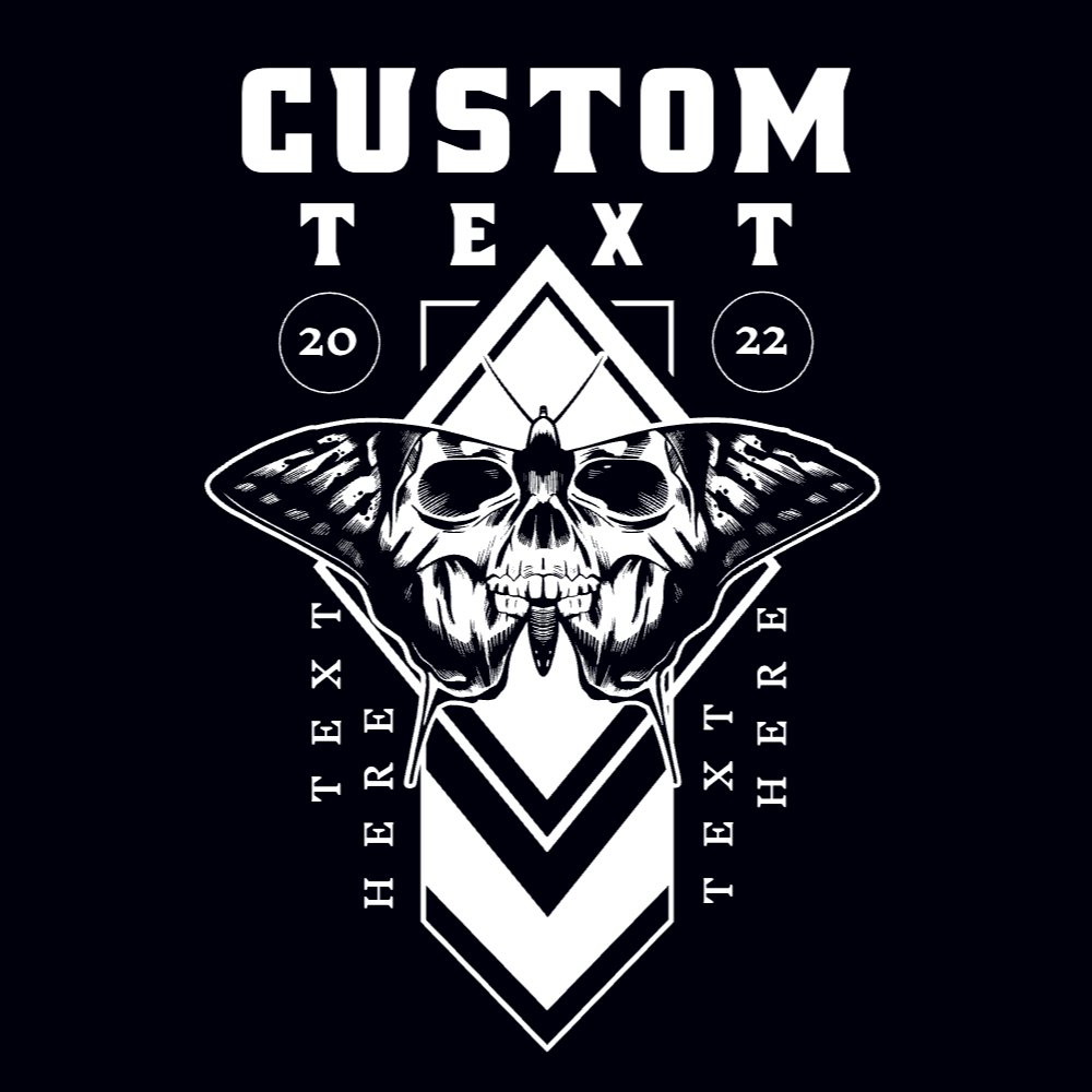 Butterfly skull dark editable t-shirt template | Create Designs