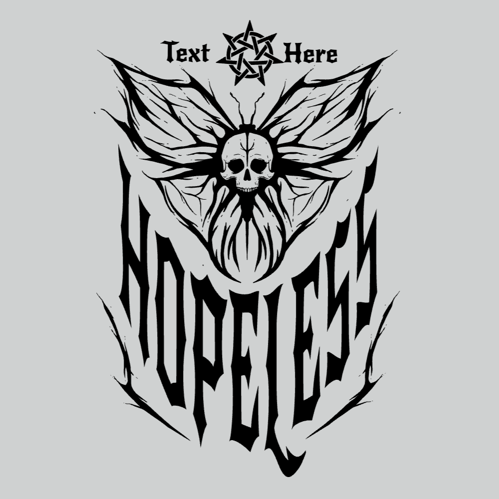 Butterfly skull punk editable t-shirt template | T-Shirt Maker
