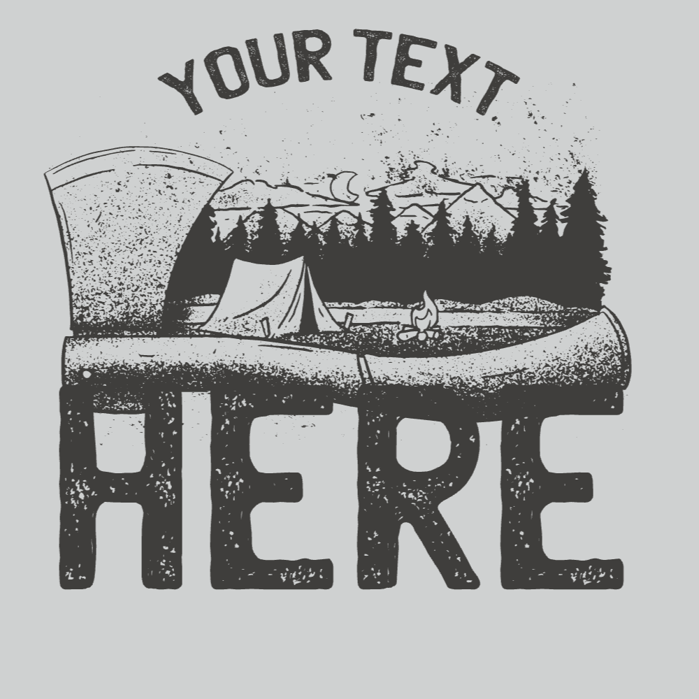 Camping tent axe editable t-shirt template | Create Designs