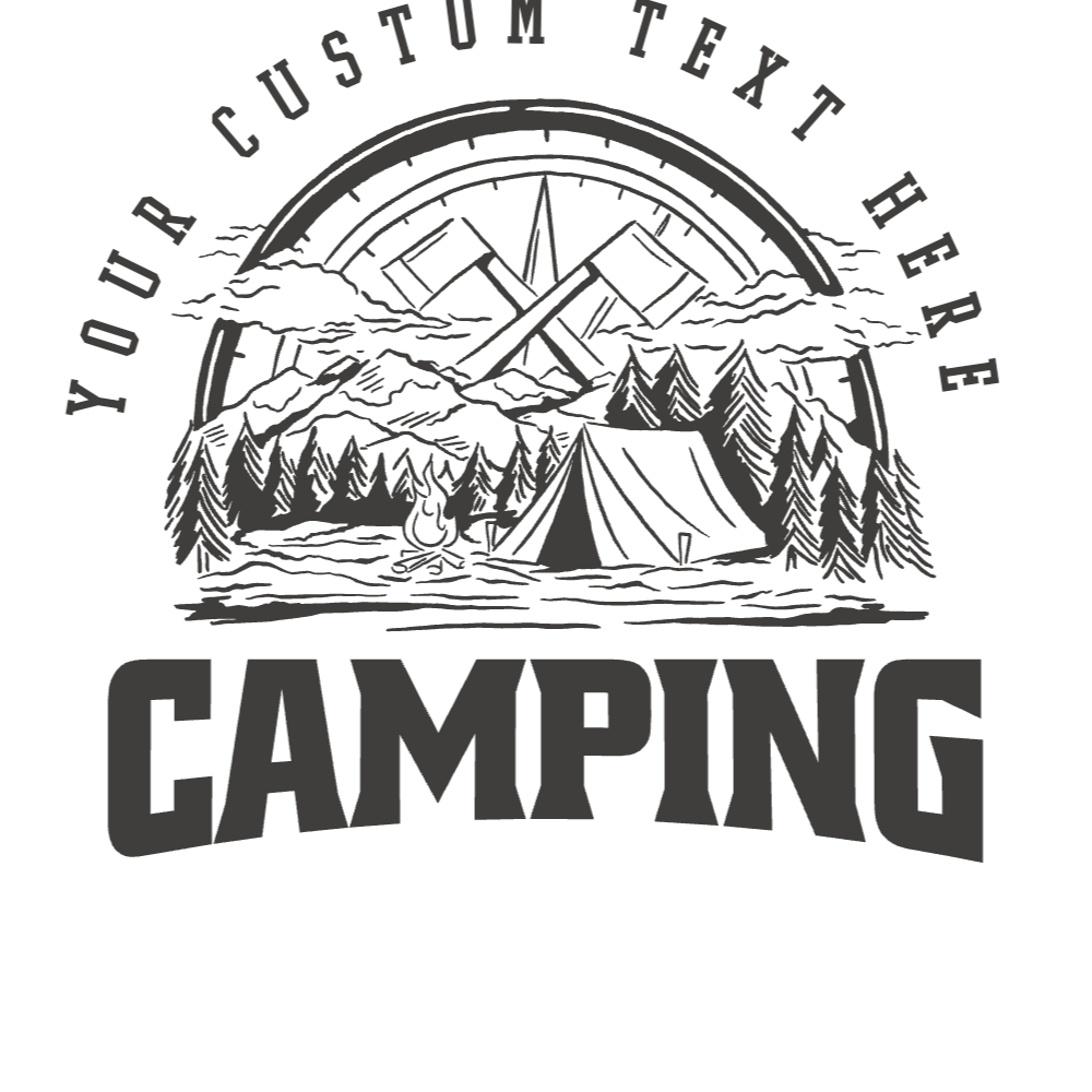 Camping tent badge editable t-shirt template | Create Online