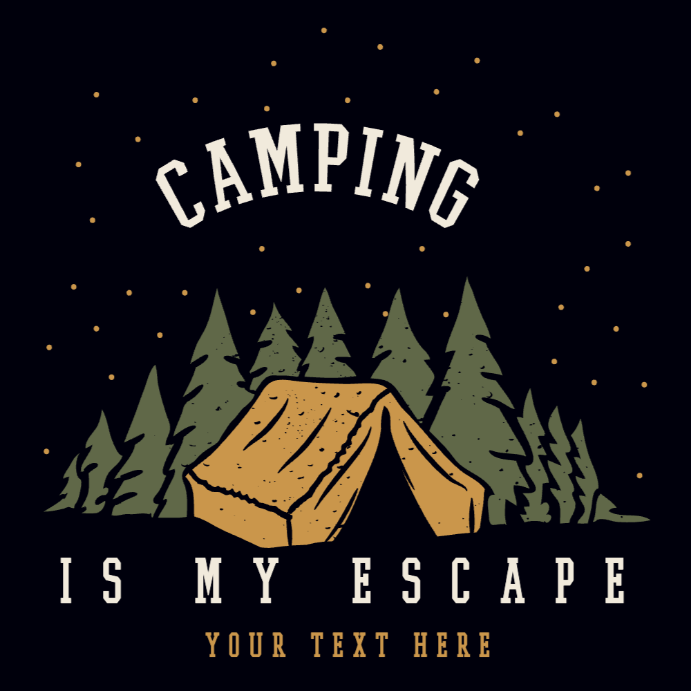 Camping tent night editable t-shirt template | Create Online