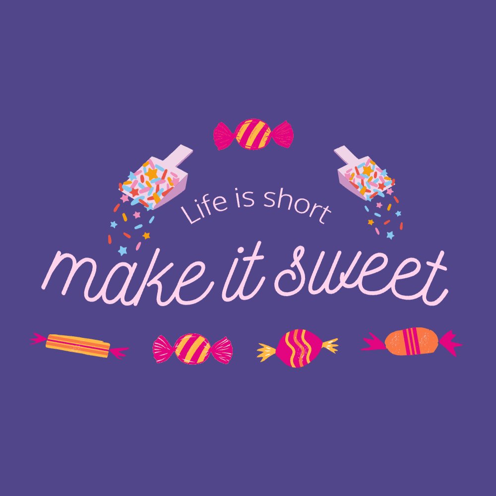 Candies sweet food editable t-shirt template | Create Merch Online