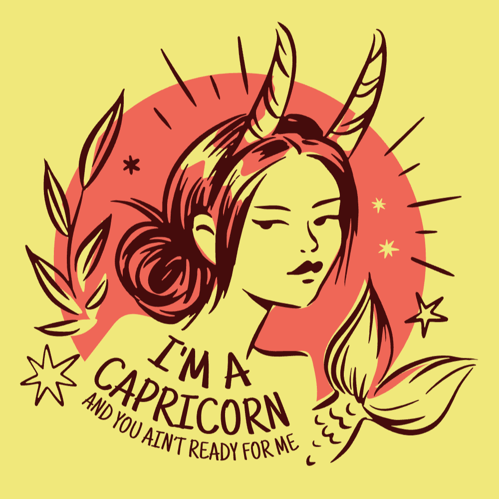 Capricorn zodiac sign t-shirt template editable | Create Designs