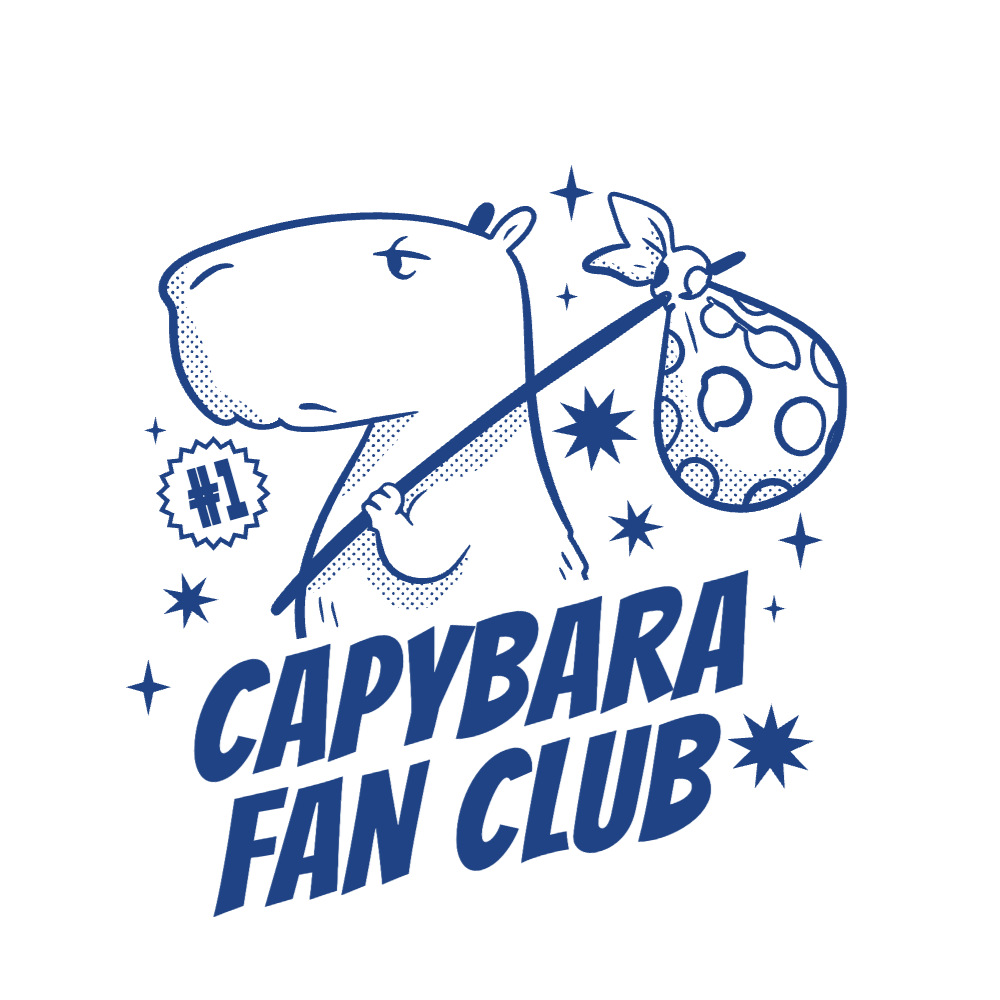 Capybara fan club editable t-shirt design template