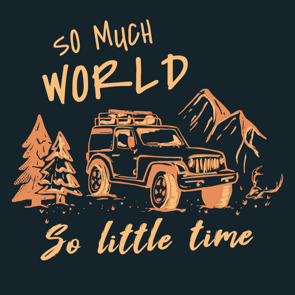 Car driving in forest editable t-shirt template | T-Shirt Maker