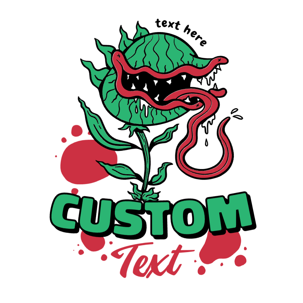 Carnivorous plant editable t-shirt design template